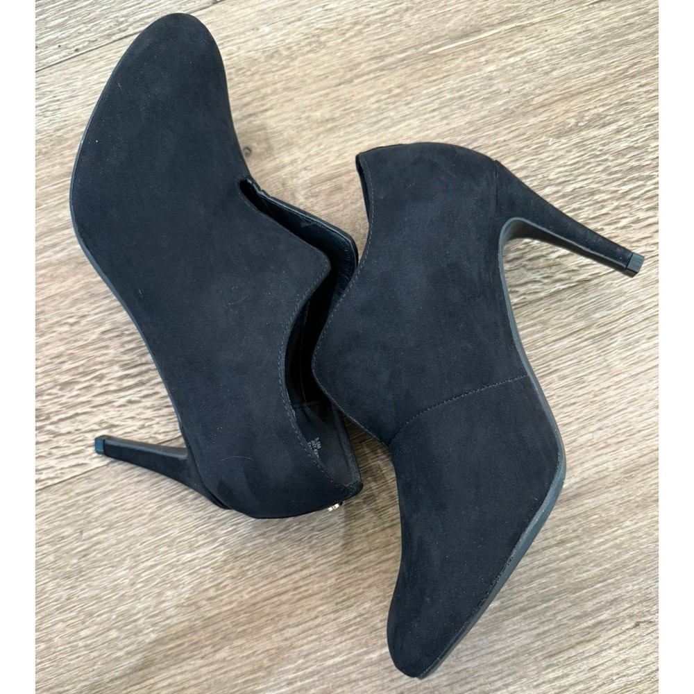 New Jones New York Size 8.5M Kaipo‎ Black Suede Slip On Bootie 3.5" Heel